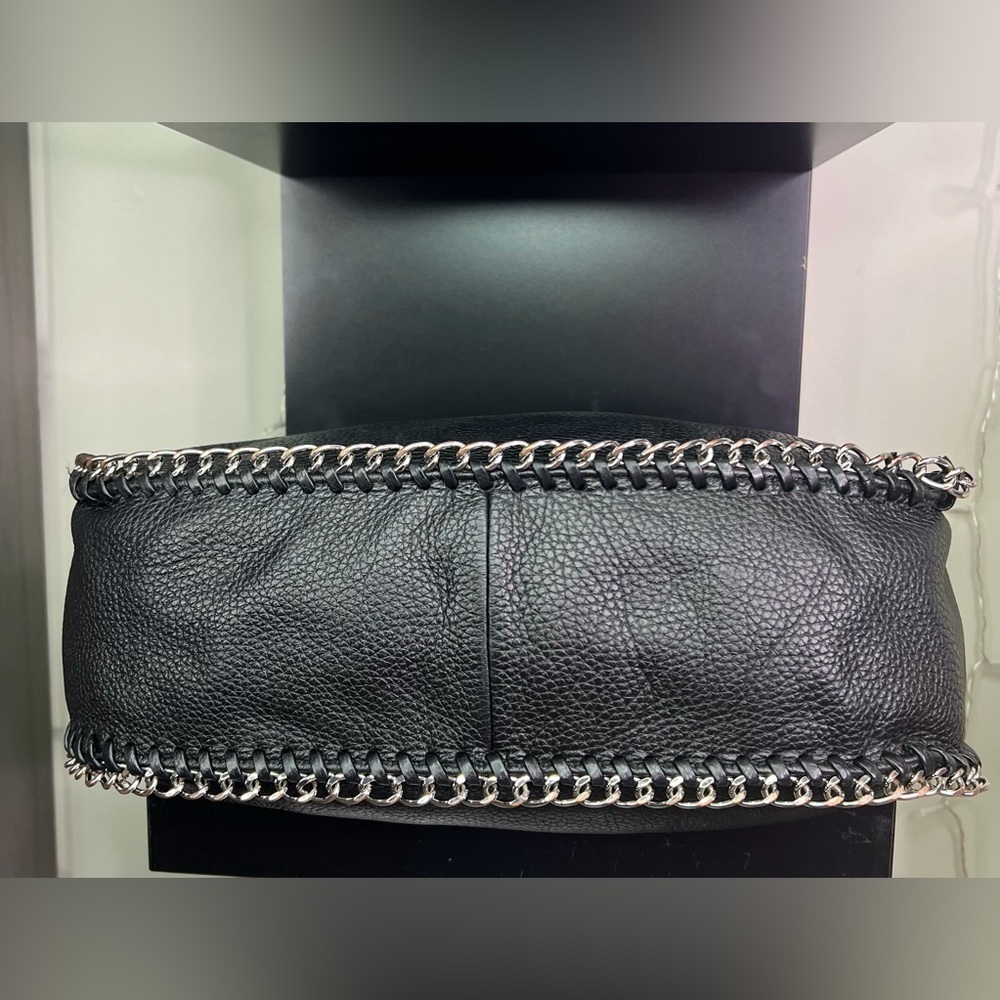 Michael Kors Black Leather Bag with Silver Chain Strap - Picture 7 of 8
